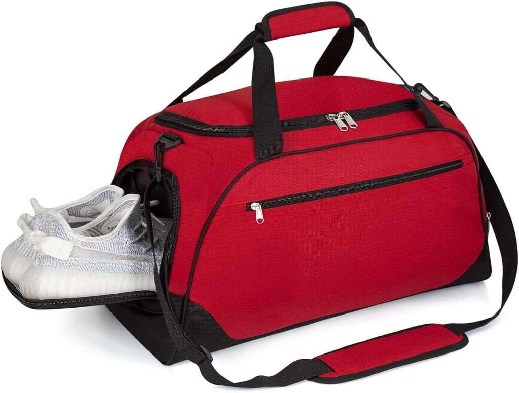 bolsa de gimnasio para hombres y mujeres bolsa de lona deportiva mochila de viaje bolsa de fin de semana con compartimento para zapatos miycoo rosado 42l us deportes