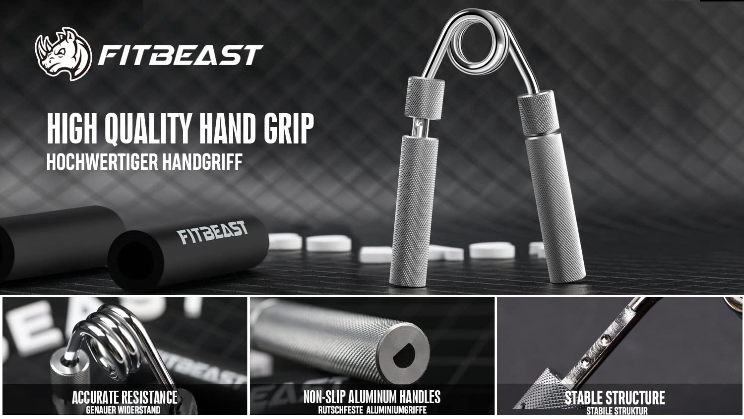 fitbeast hand grip para antebrazo ejercitar paquete de 5 piezas fortalecedor de agarre de manos ajustables ejercitador de manos para estirar los dedos anillo para entrenar y pelota anti