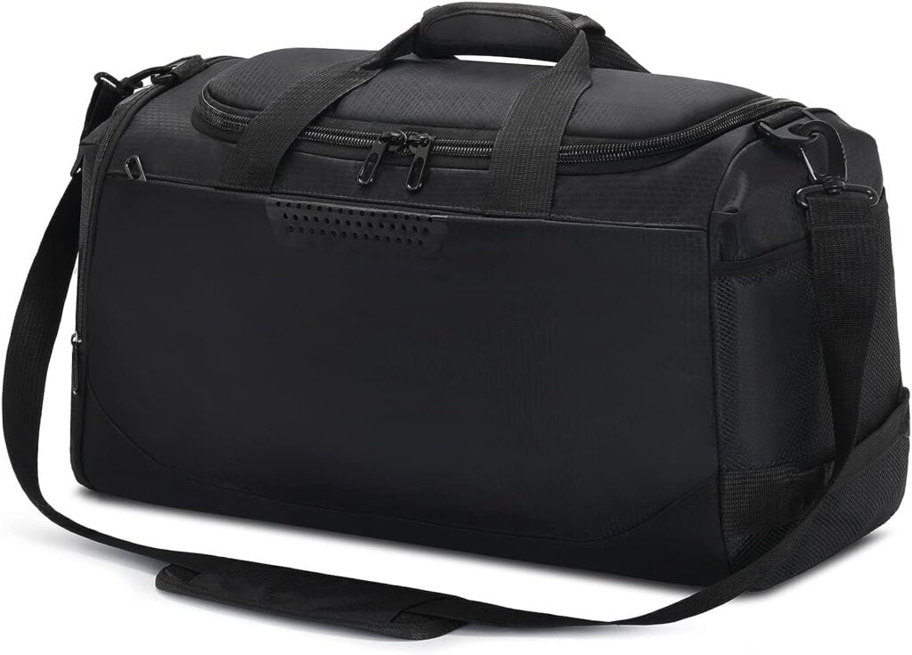 fitgriff bolsa deporte gimnasio de fitness hombre y mujer gym bolsa de viaje macuto con zapato y compartimento humedo black medium