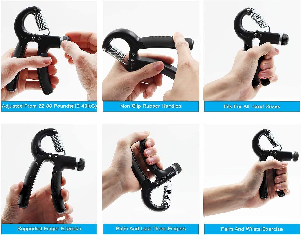 Fortalecedores de Mano Ejercitador de Agarre de Mano Ajustable (10-60 kg) para Exprimidor de Mano Ejercicio de Agarre de Antebrazo para Hombres, Mujeres, Personas Mayores, Adolescentes 3 fortalecedores de mano ejercitador de agarre de mano ajustable 10 60 kg para exprimidor de mano ejercicio de agarre de antebrazo para hombres mujeres personas mayores adolescentes