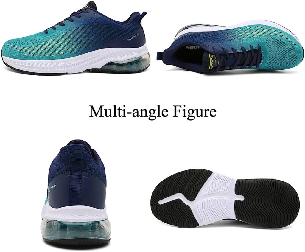 hombre zapatillas deporte running zapatos para correr ligero calzado deportivo gimnasio bambas respirable sneakers antideslizante moda casuales fitness outdoor negro blanco verde