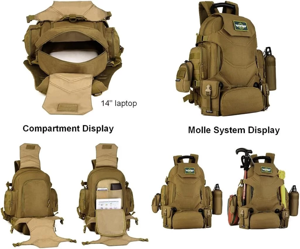 huntvp 40l mochila tactica de nylon bolsa de asalto estilo militar bolsa impermeable para caza viajar outdoor las actividades aire libre senderismo