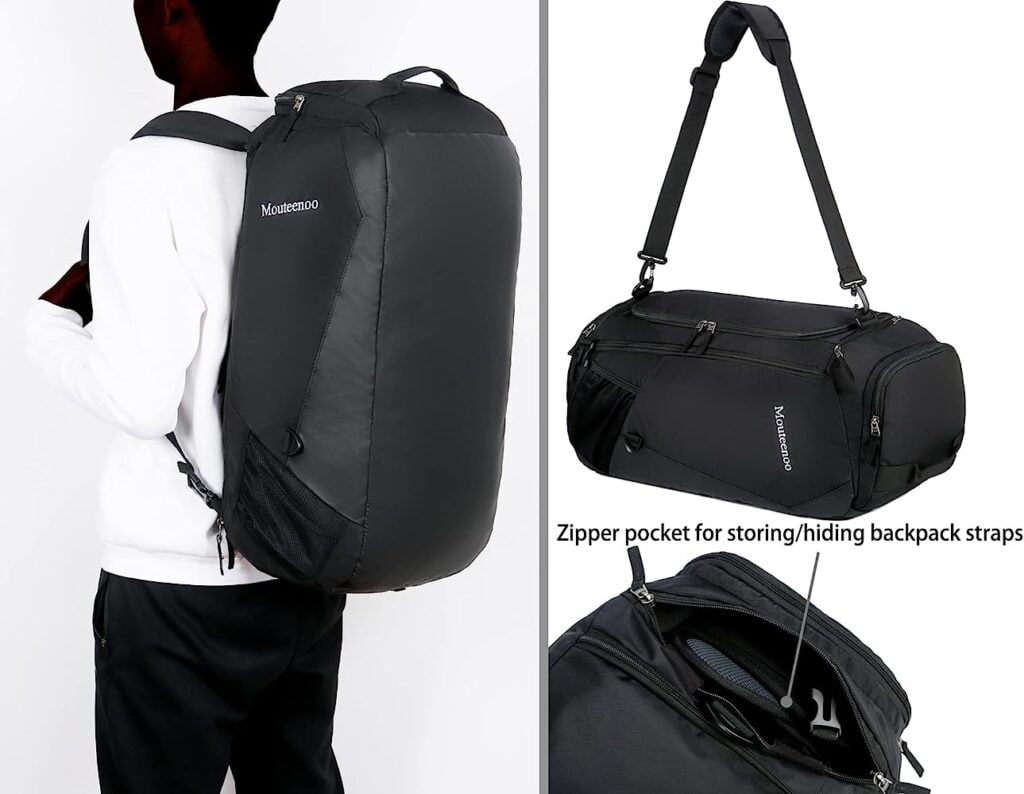 mochila de viaje con compartimento para zapatos resistente al agua con correas para los hombros para hombres y mujeres