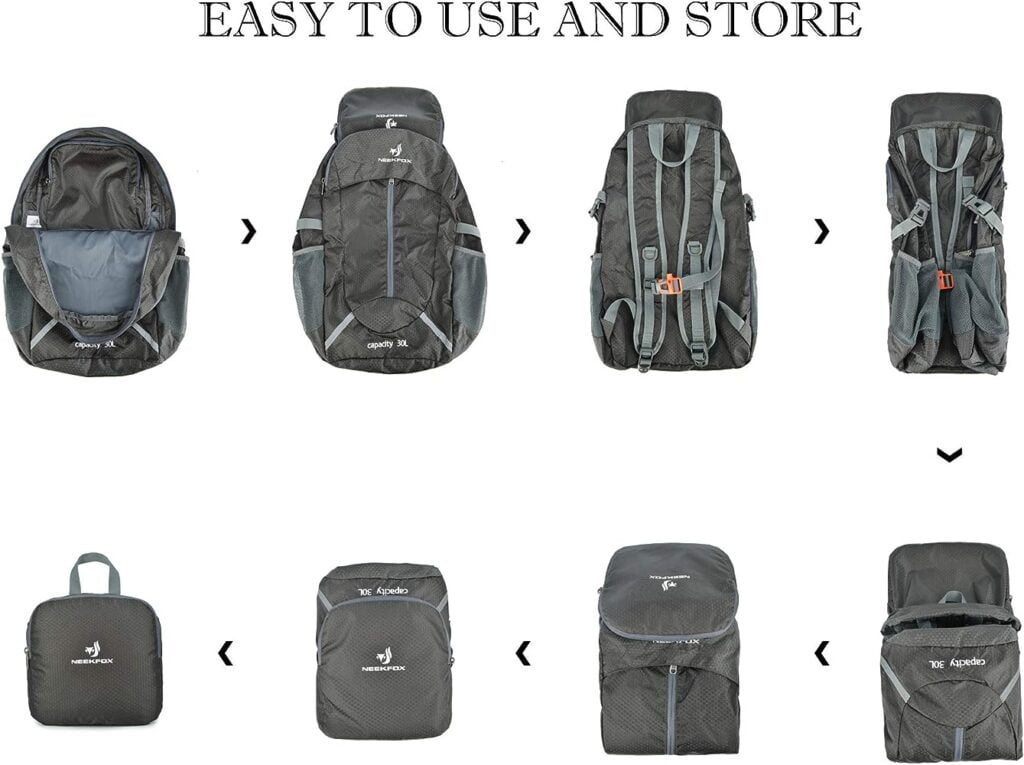 neekfox mochila ligera y compacta para viaje excursionismo o uso diario mochila para acampar plegable de 35 l mochila deportiva ultraligera para exteriores