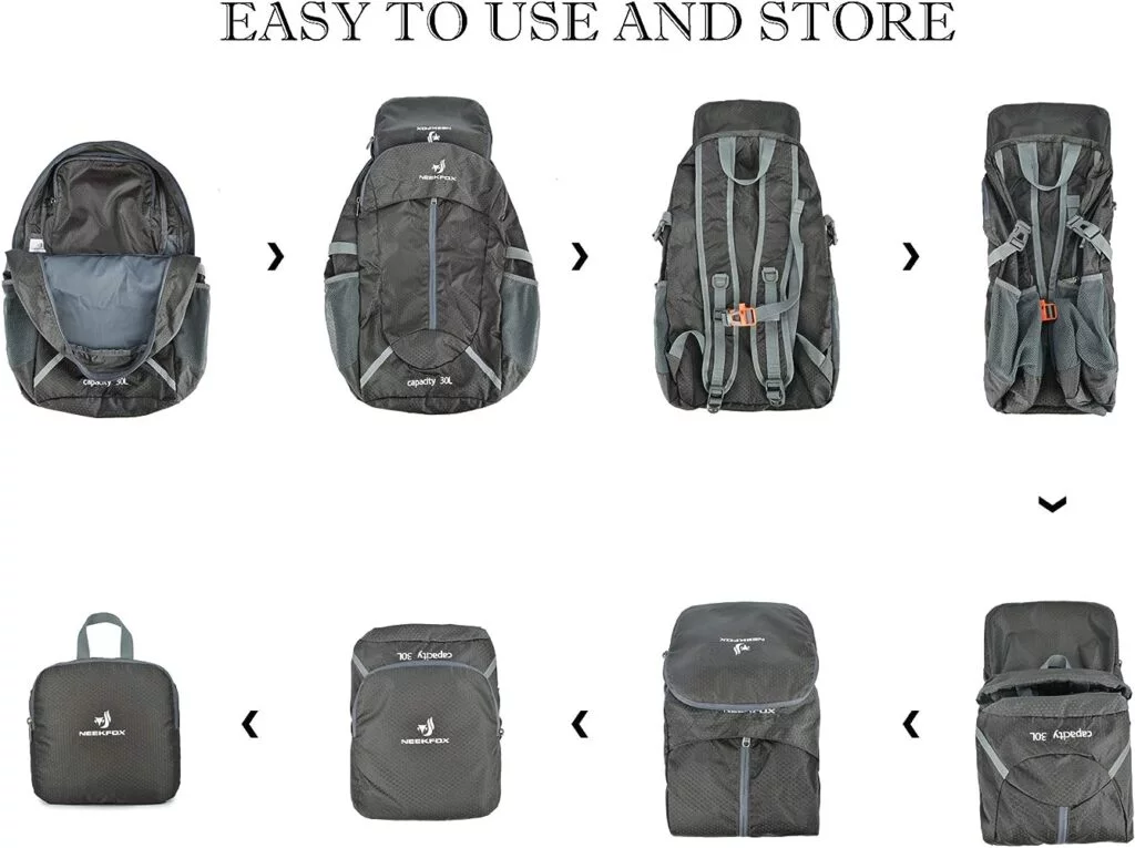 neekfox mochila ligera y compacta para viaje excursionismo o uso diario mochila para acampar plegable de 35 l mochila deportiva ultraligera para exteriores