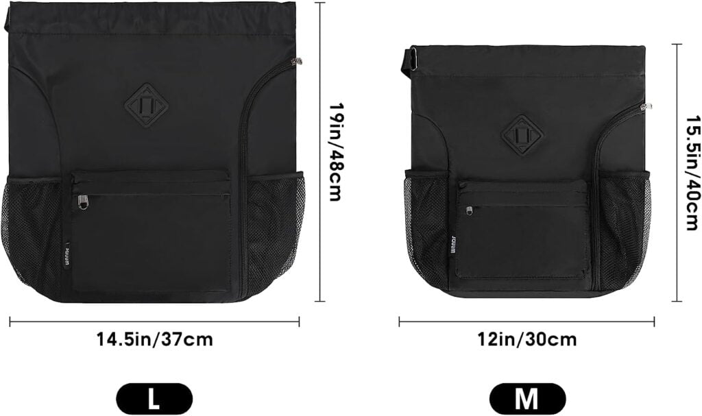 oziral mochila con cordon resistente al agua bolsa de cuerda deporte de gimnasio con compartimento para zapatos bolsillos laterales de malla para mujeres y hombres