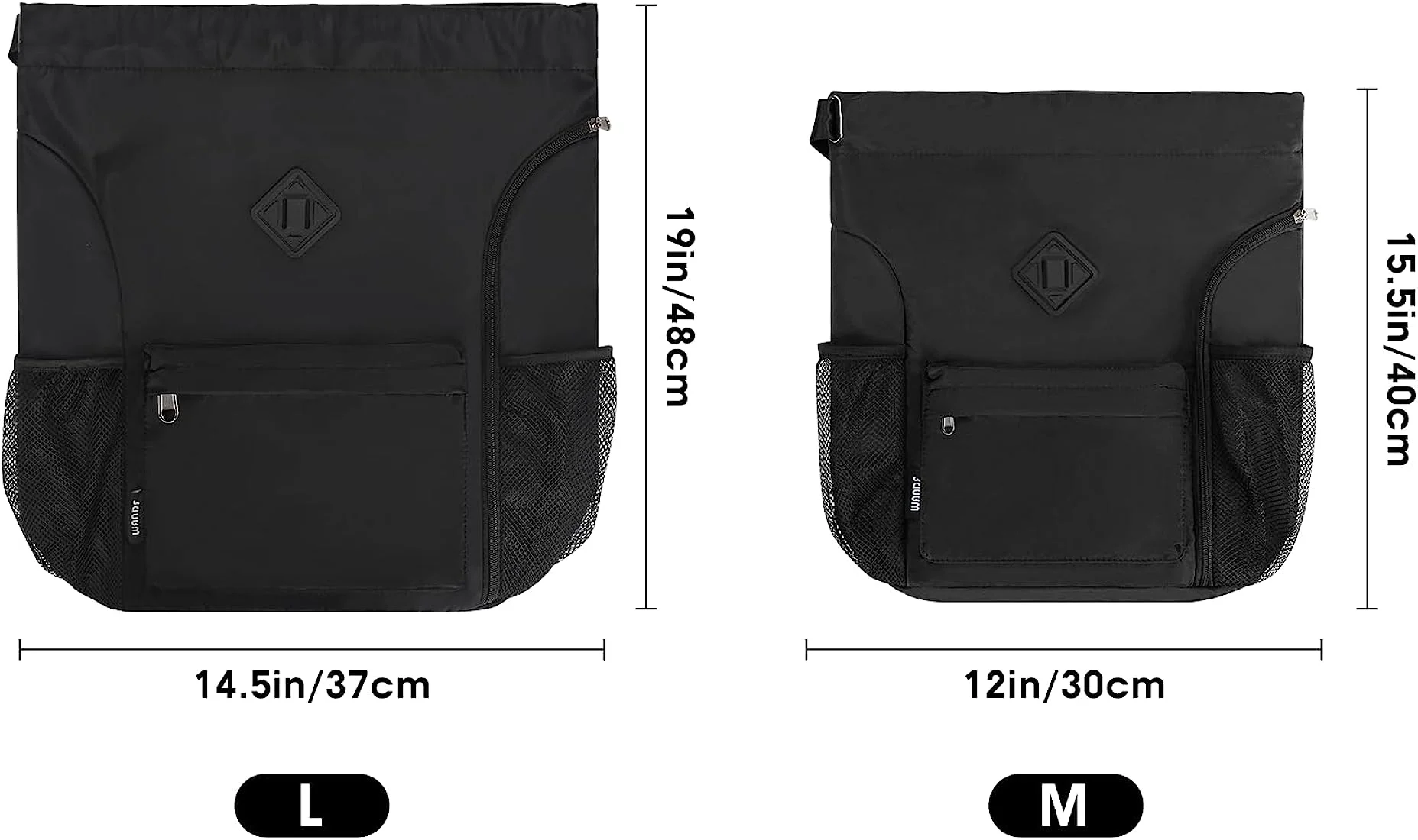 oziral mochila con cordon resistente al agua bolsa de cuerda deporte de gimnasio con compartimento para zapatos bolsillos laterales de malla para mujeres y hombres
