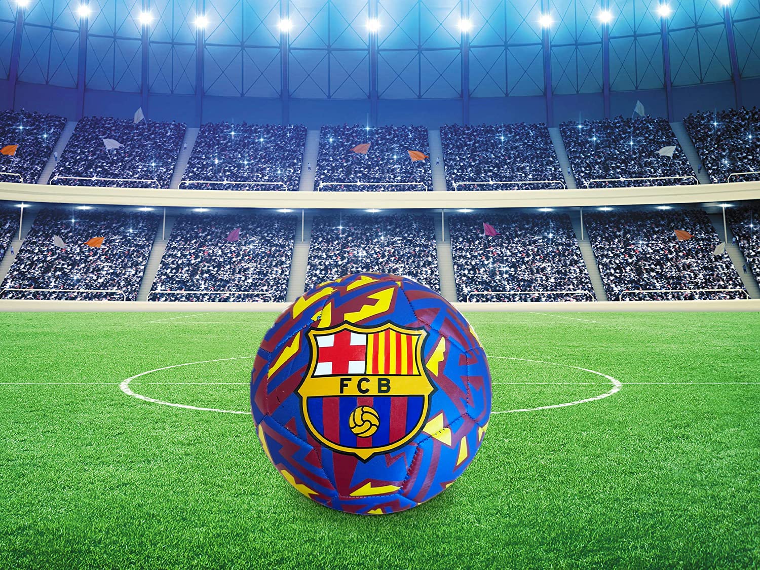 Roger's Balón oficial de fútbol Barcelona. Pelota de fútbol Blaugrana. Patrón de camuflaje de colores. Talla para adultos y niños (tamaño 5 - grande) 3 rogers balon oficial de futbol barcelona pelota de futbol blaugrana patron de camuflaje de colores talla para adultos y ninos tamano 5 grande 1