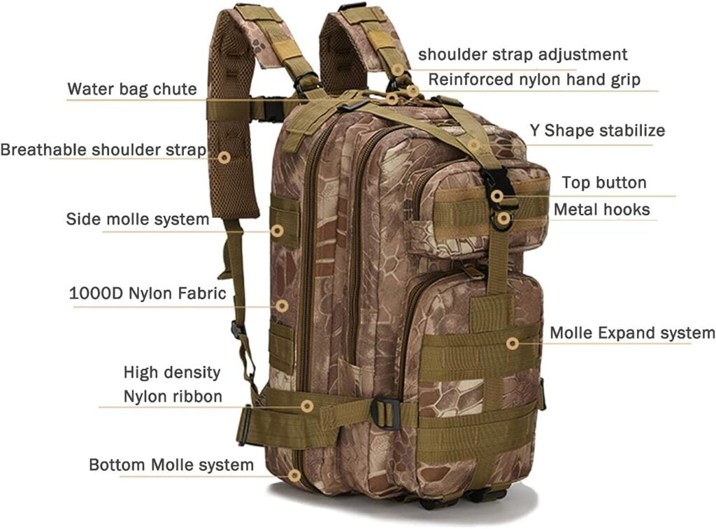 satohom mochila tactica militar hombre para asalto bolsa unisex impermeable mochila informal deportes mochila escolar tela oxford 600d para deportes macuto al aire libre cazar camping senderismo