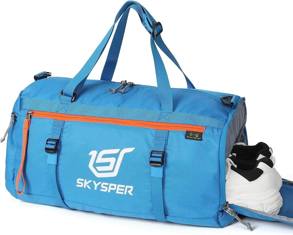 skysper bolsa deportiva con compartimentos de zapatos y humedad para mujeres y hombres mochilas ligeras gimnasios yoga natacion baloncesto playa gris claro