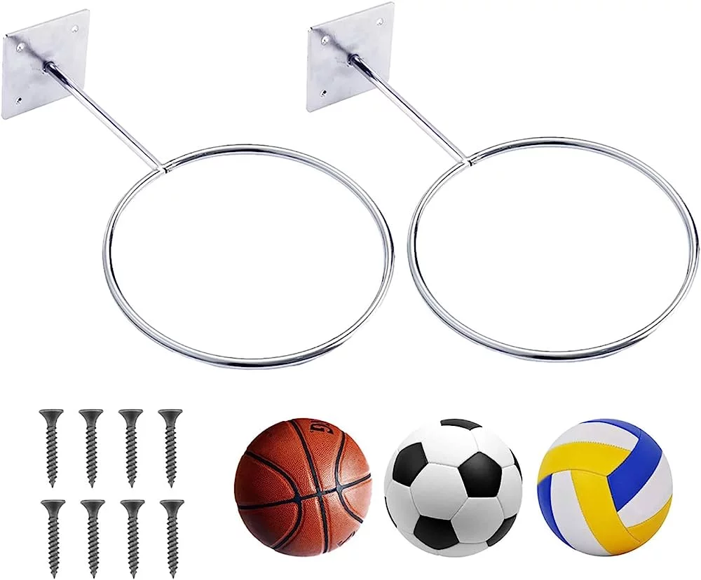 soporte de pared para balones de exhibicion 2 pcs soporte de balones con tornillos de baloncesto futbol voleibol medicina 1