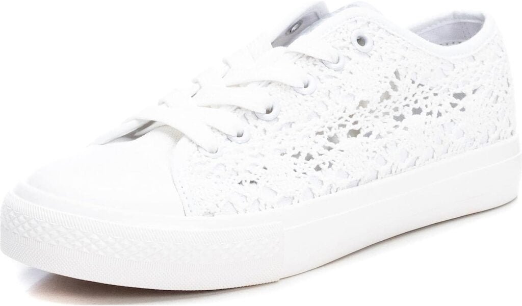zapatilla cierre de cordon para mujer color blanco talla 37