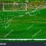 malla de futbol desgastada